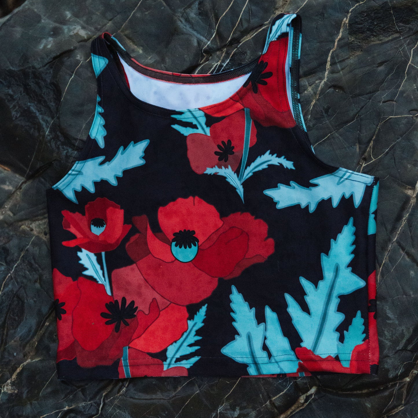 Red Poppy Crop Top