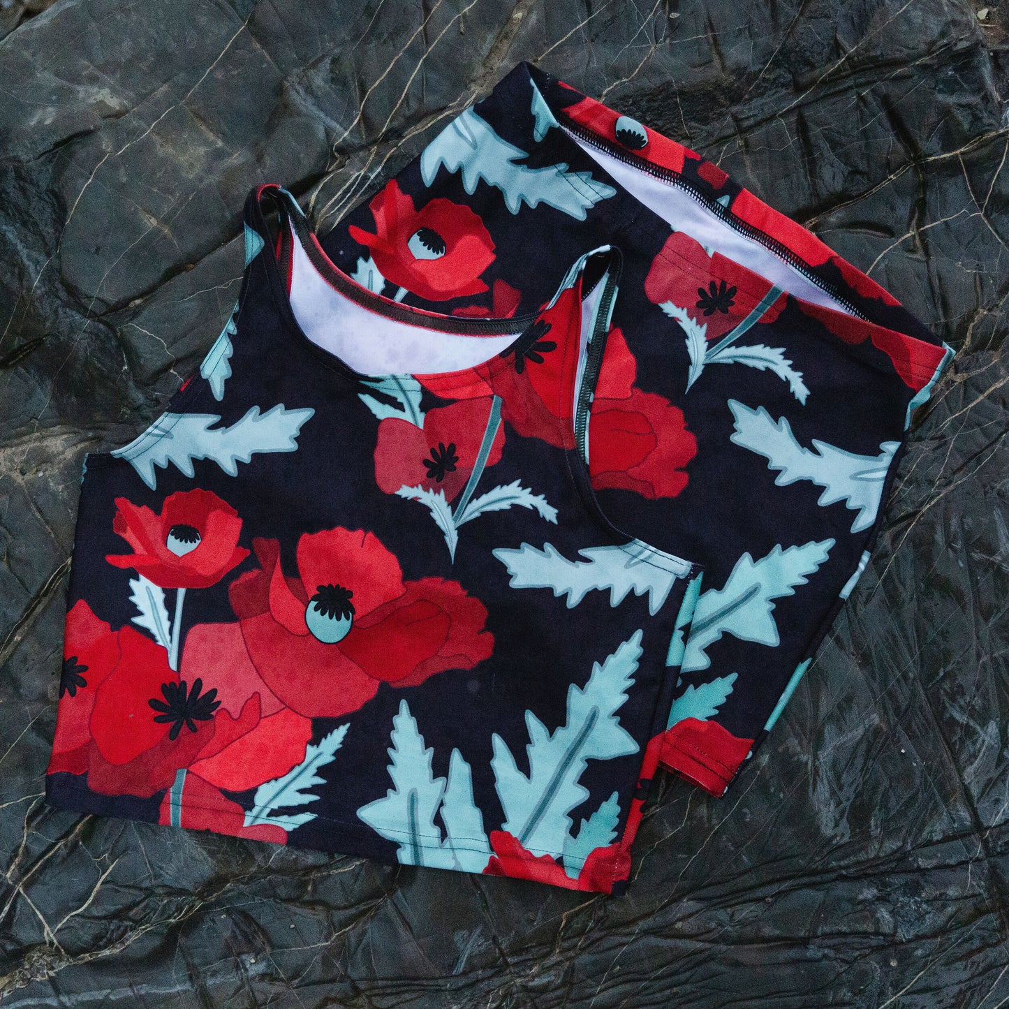 Red Poppy Crop Top