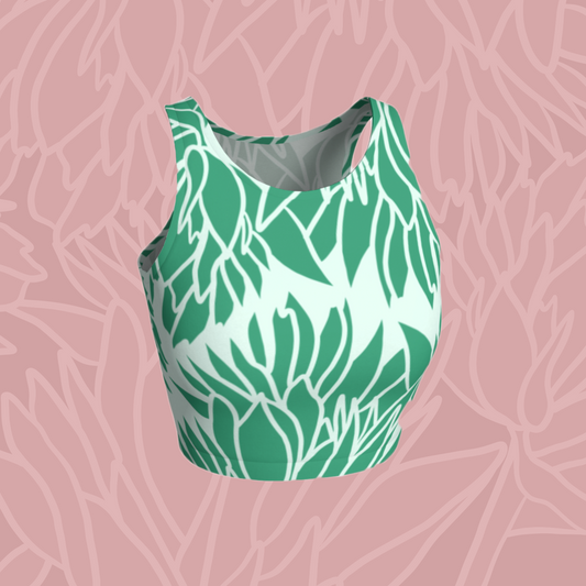 Green Paintbrush Crop Top