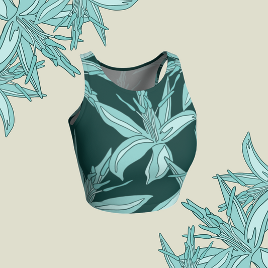 Blue Lillies Crop Top