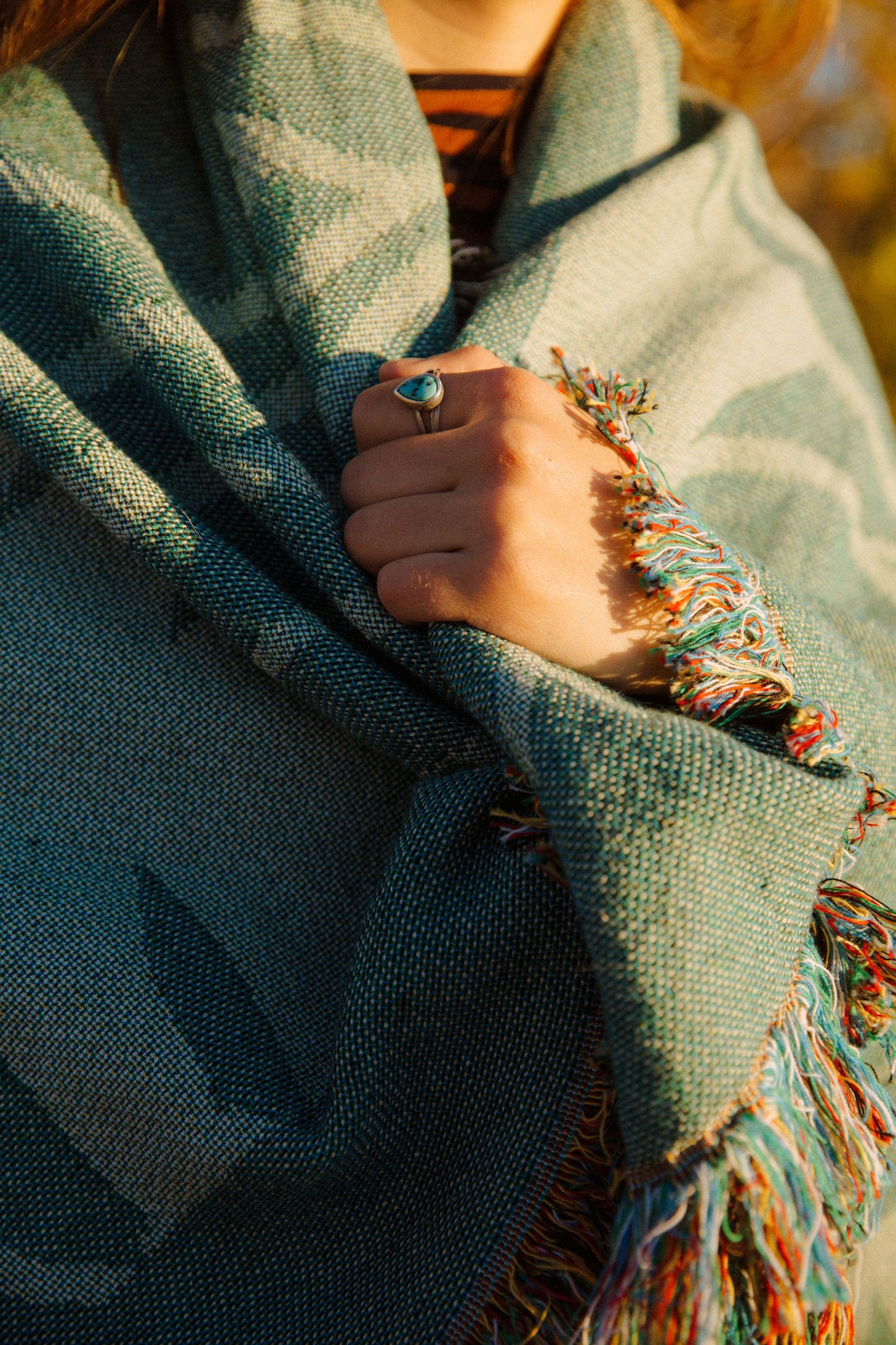 Blue Paintbrush Woven Blanket