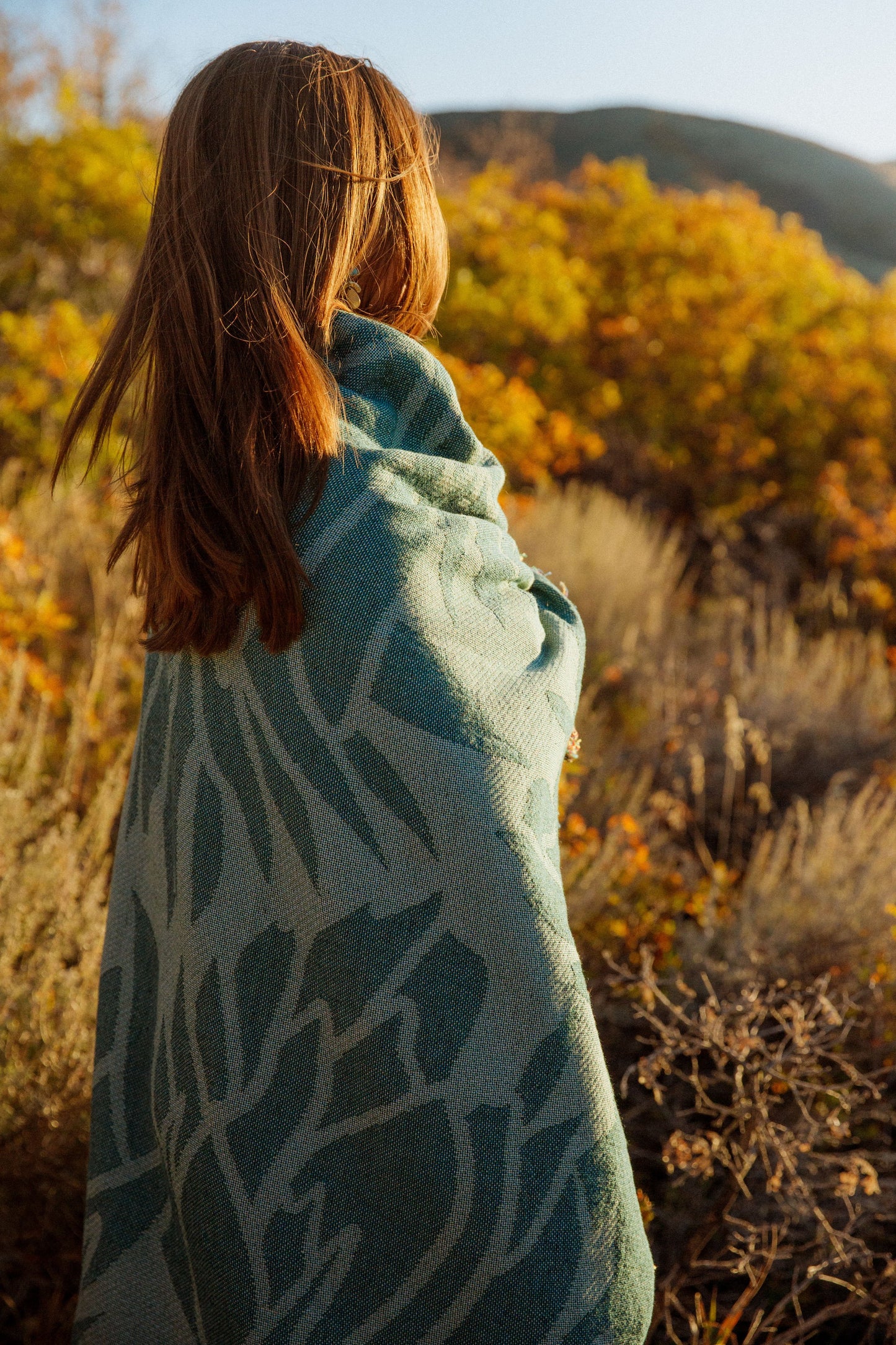 Blue Paintbrush Woven Blanket