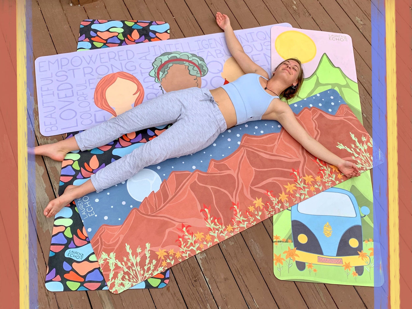 "Rainbow Cones" Yoga Mat