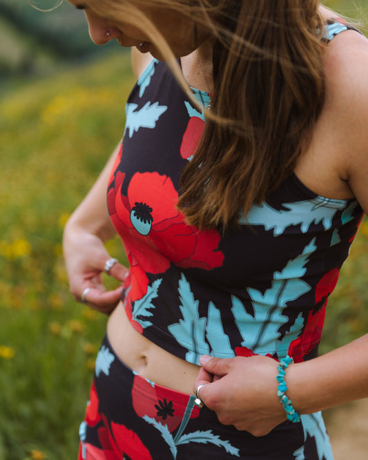 Red Poppy Crop Top